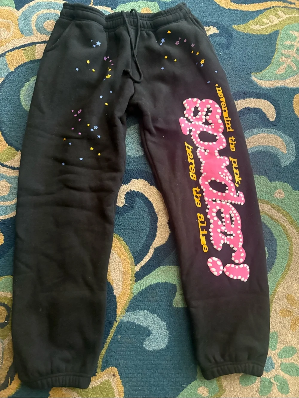 Unbranded Black Party Hat Shirt with Pink Polka-Dot Graphic and Yellow Accents